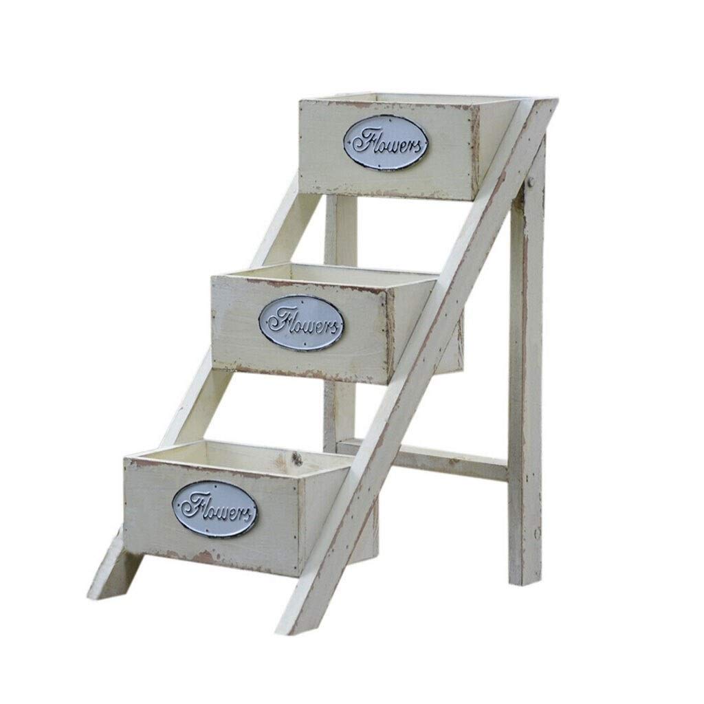 Natural Wood Indoor Plant Stand - Multi-Tier Mini Ladder Shelf for Small Plants, Flowers & Decorative Storage | Perfect for Home Office, Living Room & Balcony Decor