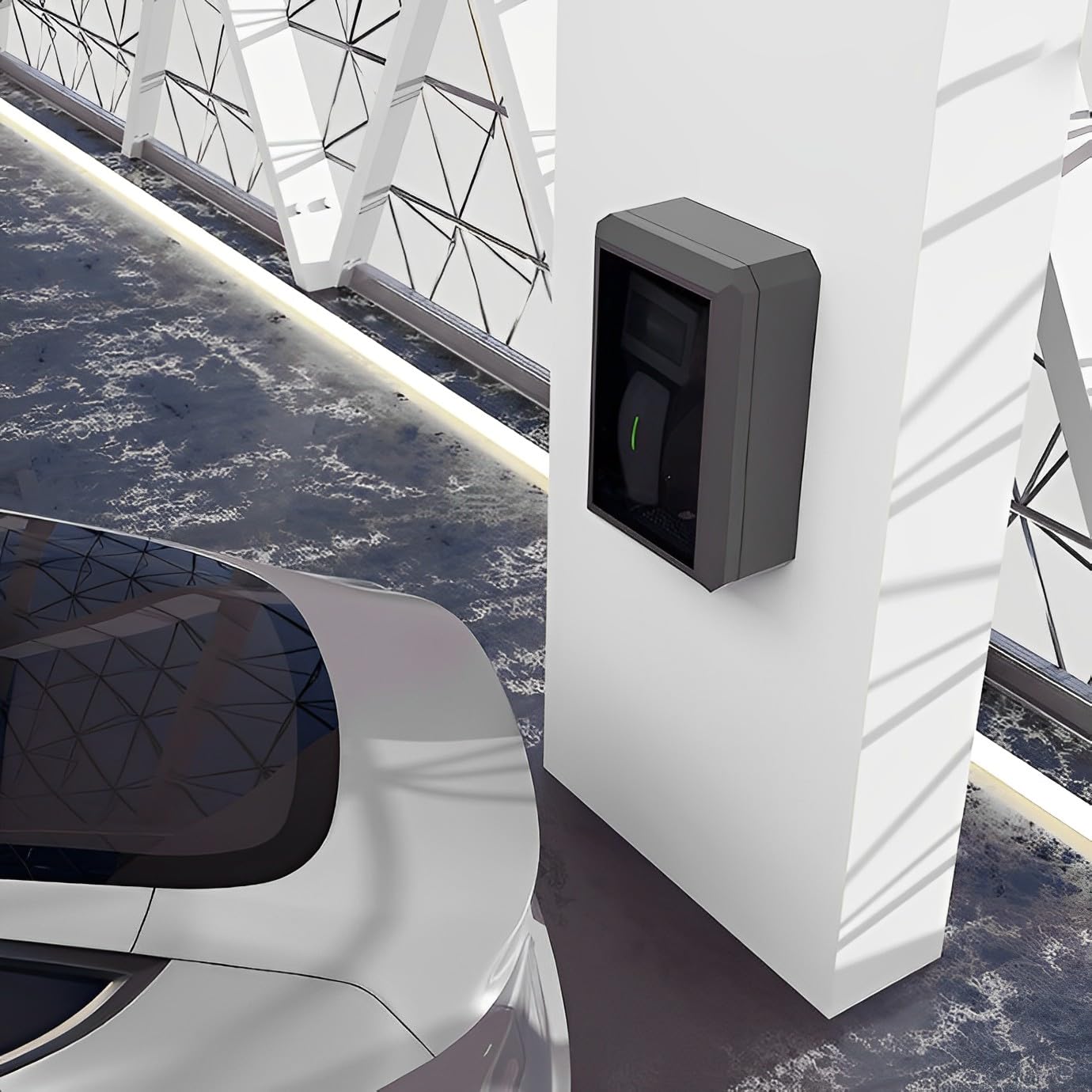 Large Outdoor EV Charger Station Protective Box - Wall Mounted Weatherproof Enclosure for Tesla & Most Electric Vehicle Chargers - Perfect for Home, Garage & Commercial Use