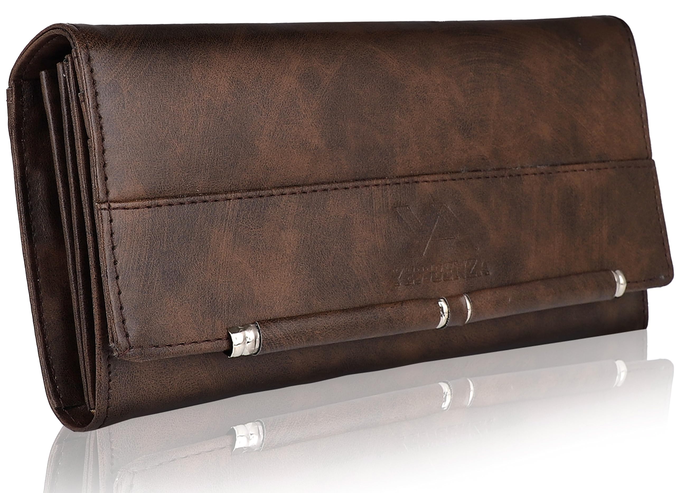 YESSBENZA Women's Faux Leather Clutch Purse - Slim Wallet with 6 Card Slots & Phone Pocket - Elegant Evening Bag for Parties, Weddings & Date Nights