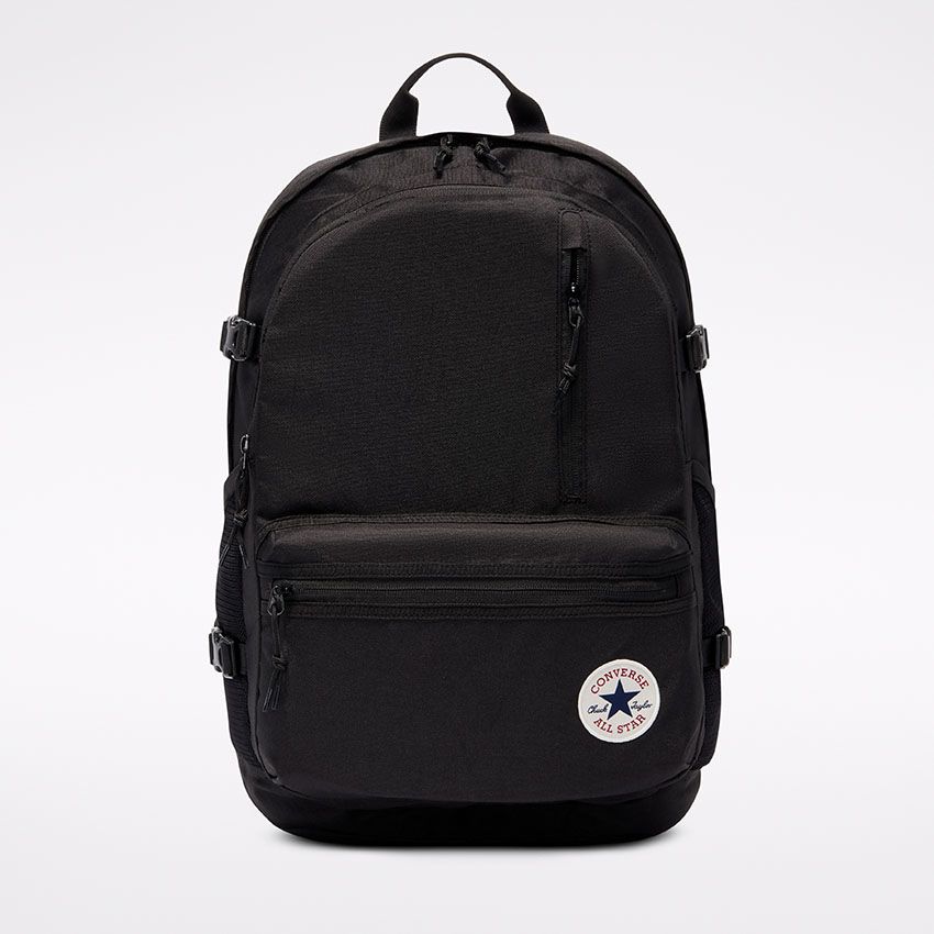 Converse Straight Edge Black Backpack - Stylish & Durable Unisex Laptop Bag for School, Work & Travel | Water-Resistant & Spacious Design