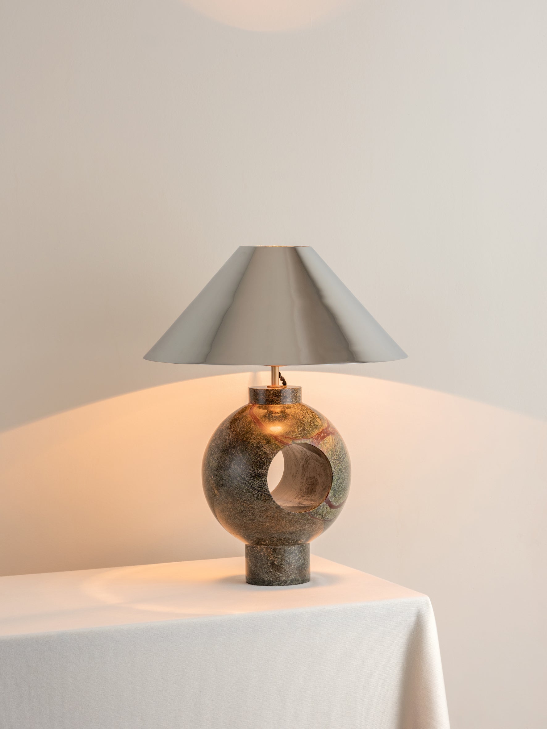 Marble Table Lamp Base - Edition 1.1 - Elegant Home Decor for Living Room, Bedroom & Office (Base Only)