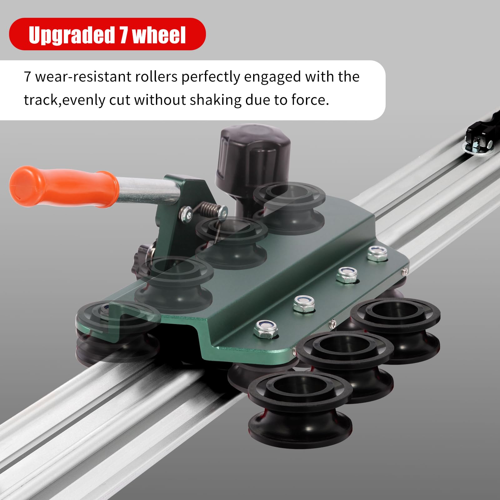 71-Inch Large Manual Tile Cutter - Heavy Duty Ceramic & Porcelain Tile Cutter with Built-in Suction Cups, Tile Pliers & 3 Push Knives - Cuts Up to 4.7-Inch Thick Tiles (Green) - Perfect for DIY Home Renovation, Bathroom & Kitchen Tile Installation