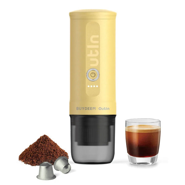 Outin Nano Portable Espresso Maker - Compact Travel Coffee Machine for Camping, Office & Home Use - Fast Brewing Handheld Espresso Maker with USB Charging