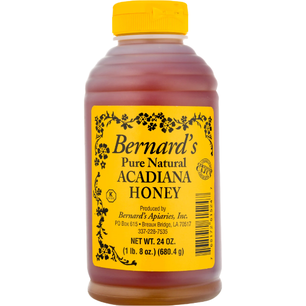 Pure Raw Bernard's Acadiana Honey - Natural, Unfiltered & Unprocessed | Great for Tea, Baking & Healthy Sweetener | USA Made