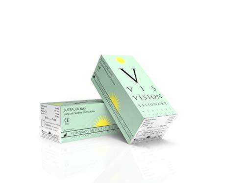SUTRALON Nylon Micro Suture (12-Pack) - 10-0 USP Size, Spatula Tip Needle, 15cm Length, 1/2 Circle, Single Armed - Ideal for Ophthalmic & Microsurgery Procedures | Visionary Medical Supplies