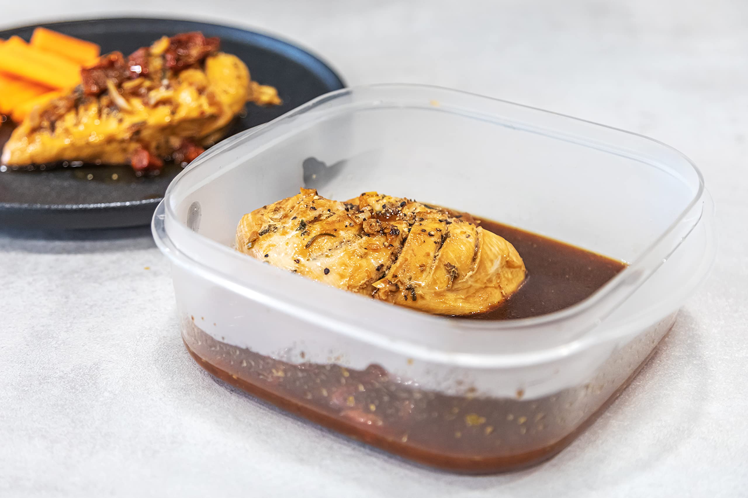 Microwave Safe KitchenCraft KCMCASS Cookware Set - 3 BPA-Free Plastic Food Storage Containers with Lids for Meal Prep, Leftovers & Freezer Storage