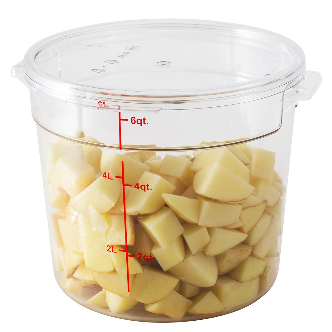 Met Lux Food Storage Container Lids - 10 Pack Round Clear Plastic Lids for Marinating & Meal Prep | Dishwasher Safe, Freezer Safe with Date Indicator | Replacement Lids for Restaurantware Containers (Containers Sold Separately) | Perfect for Kitchen Organization, Food Storage & Meal Planning