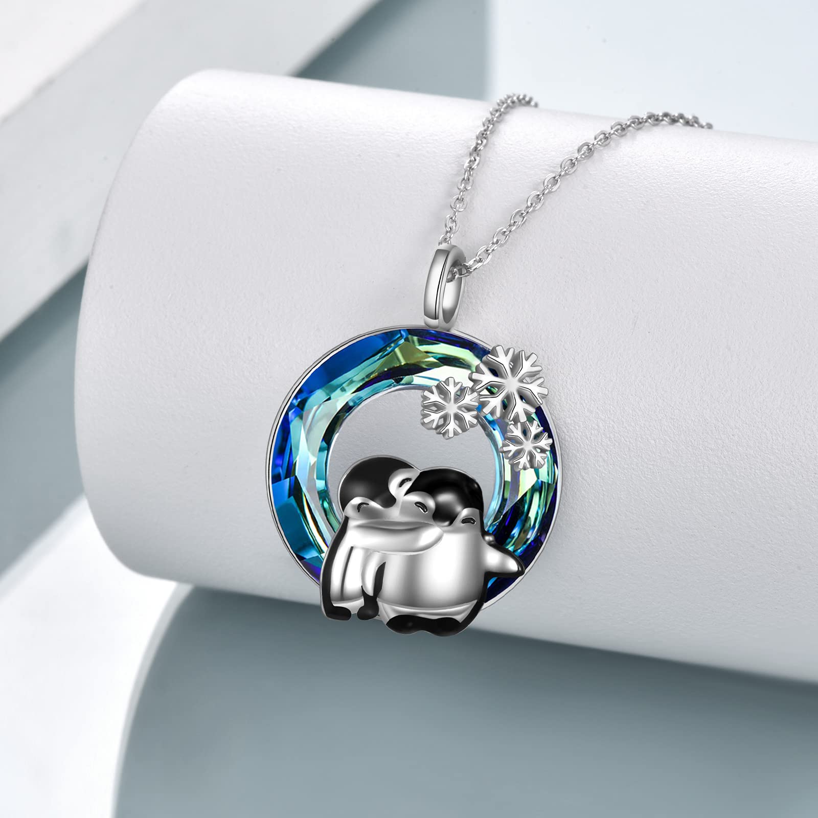 925 Sterling Silver Hugging Animal Necklace - Penguins, Sloths, Pandas, Owls, Red Panda, Giraffe, Cats, Llamas, Dinosaur, Bear, Monkey Pig & Easter Bunny Charms | Cute Animal Jewelry Gift for Women, Sister, Girlfriend | Perfect for Birthday, Anniversary, Christmas & Everyday Wear