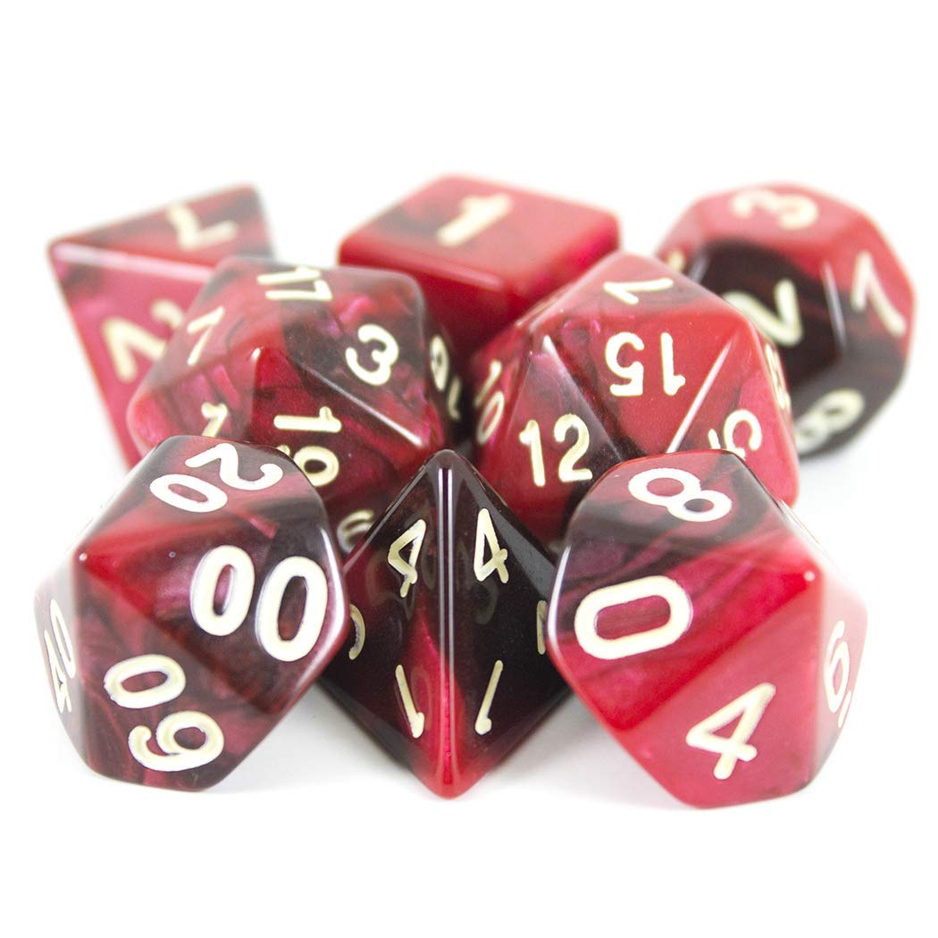 Blood God DND Dice Set - Red & Brown with Extra D20 for RPG Gaming