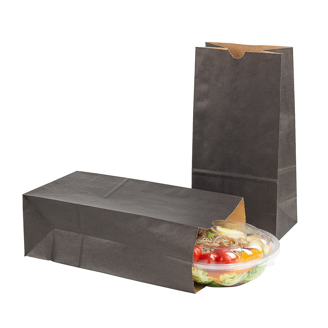 Premium Black Paper Bags 8 lb Capacity - 6 x 4 x 11.75 Inches - Pack of 100 - Ideal for Retail, Gift Packaging & Party Favors | Eco-Friendly Kraft Paper Shopping Bags