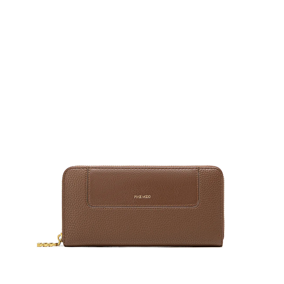 Mae Zip Wallet Bag in Espresso Pebbled Leather - Stylish Crossbody Purse for Women, Perfect for Travel, Shopping & Everyday Use
