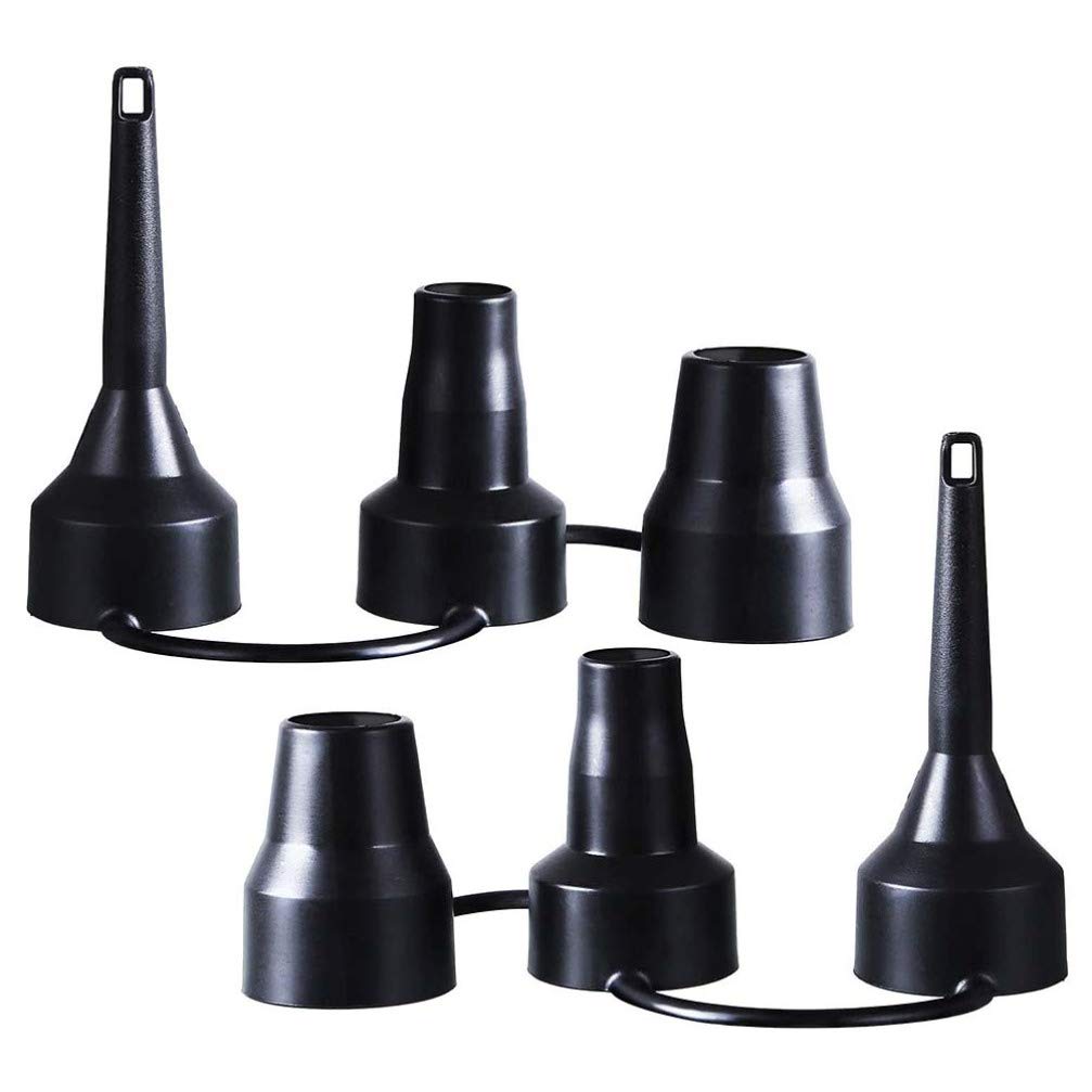 DOITOOL 2 Sets Air Pump Nozzle Replacement - 3 Sizes Plastic Pump Nozzle Heads for Air Beds, Inflatables & Air Mattresses - Perfect for Camping, Pool Floats and Inflatable Furniture Accessories (Black)