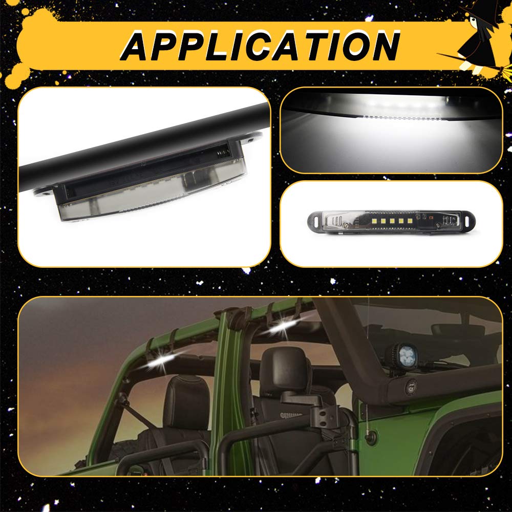 Universal Roll Bar Mount LED Light - Interior & Utility Courtesy Work Light for UTV, ATV, Truck, Car - Wraparound Roll Bar Dome Light for Off-Road Vehicles - Perfect for Night Driving, Camping & Emergency Lighting
