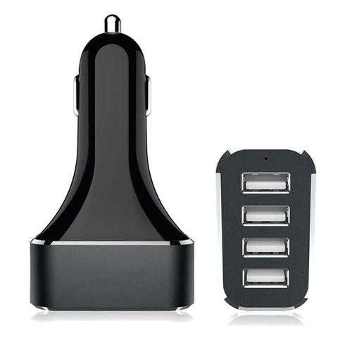 48W 4-Port USB Car Charger Fast Charging for iPhone Samsung Huawei iPad - Perfect for Road Trips & Family Travel