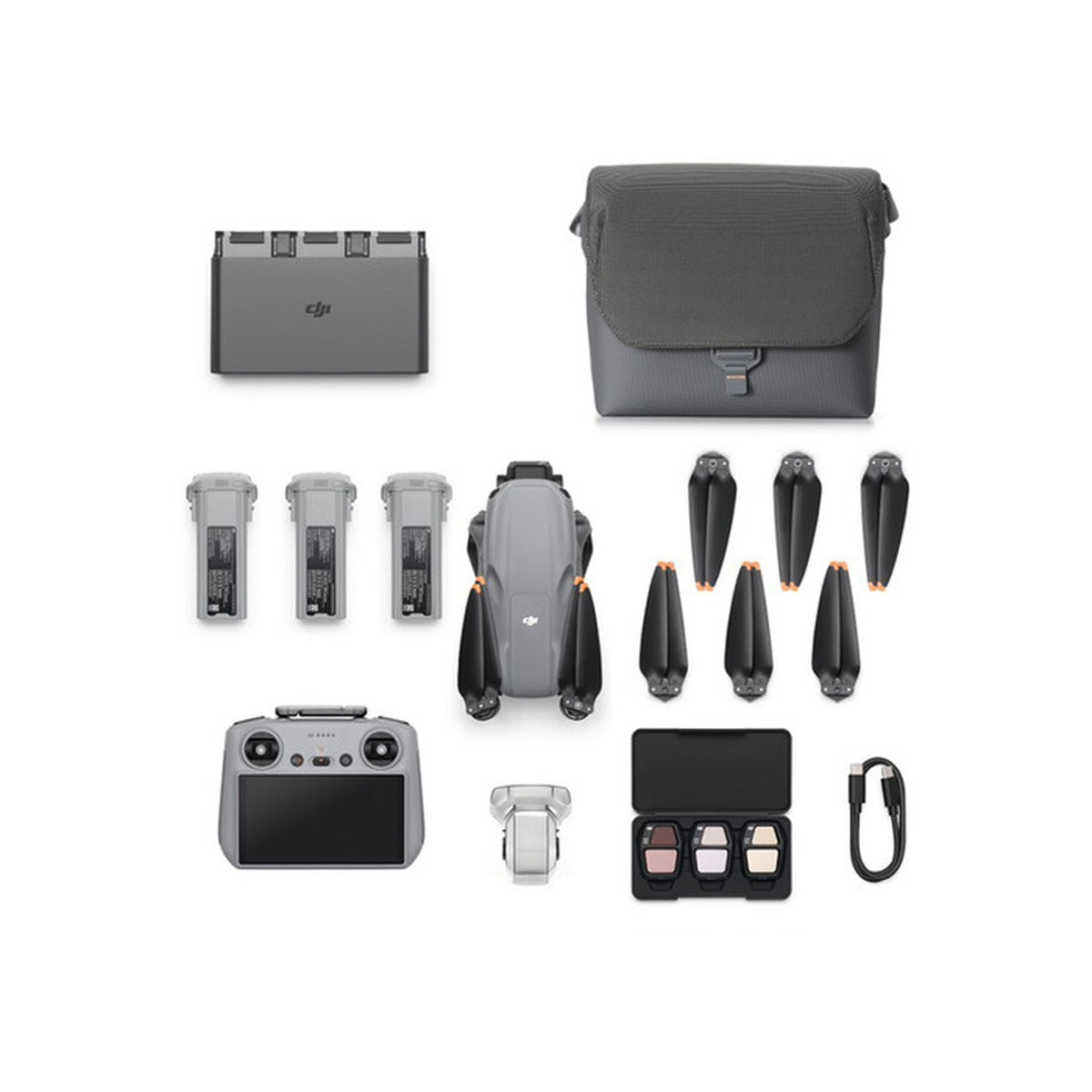DJI Air 3S Drone Fly More Combo with RC 2 Controller - 4K Dual Camera, 46 Mins Flight Time, Omnidirectional Obstacle Avoidance - Perfect for Aerial Photography, Travel Vlogging & Outdoor Adventures