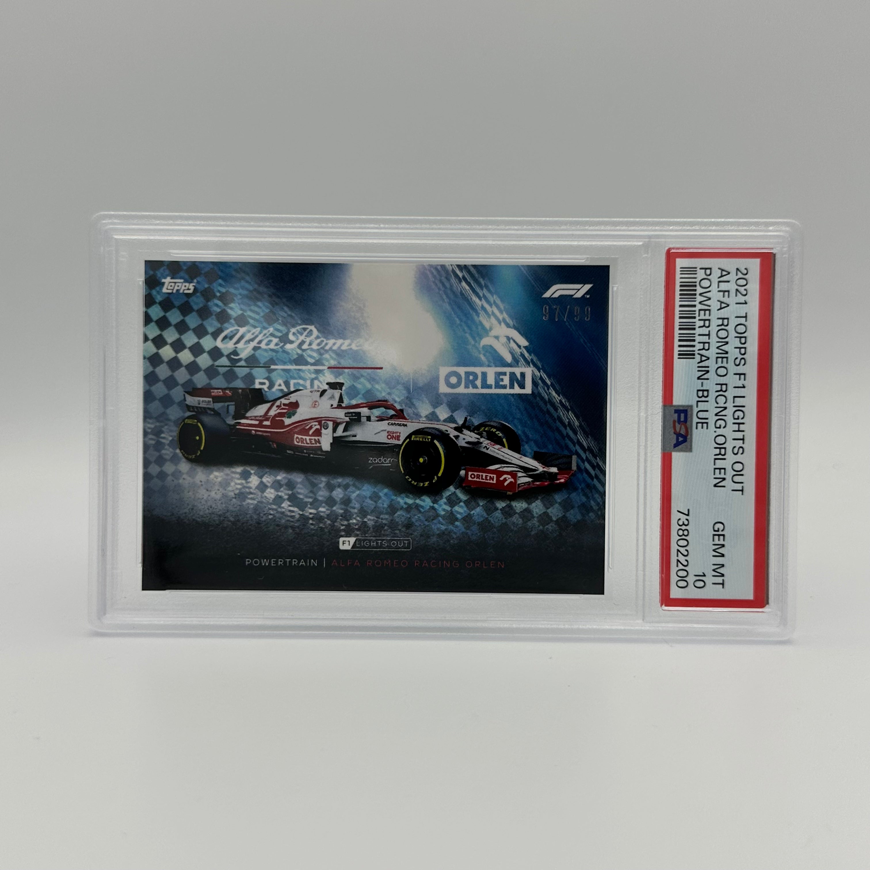 PSA 10 1997-1999 Alfa Romeo Racing Orlen Powertrain Blue Trading Card - Perfect for Collectors, Racing Enthusiasts & Display Cases