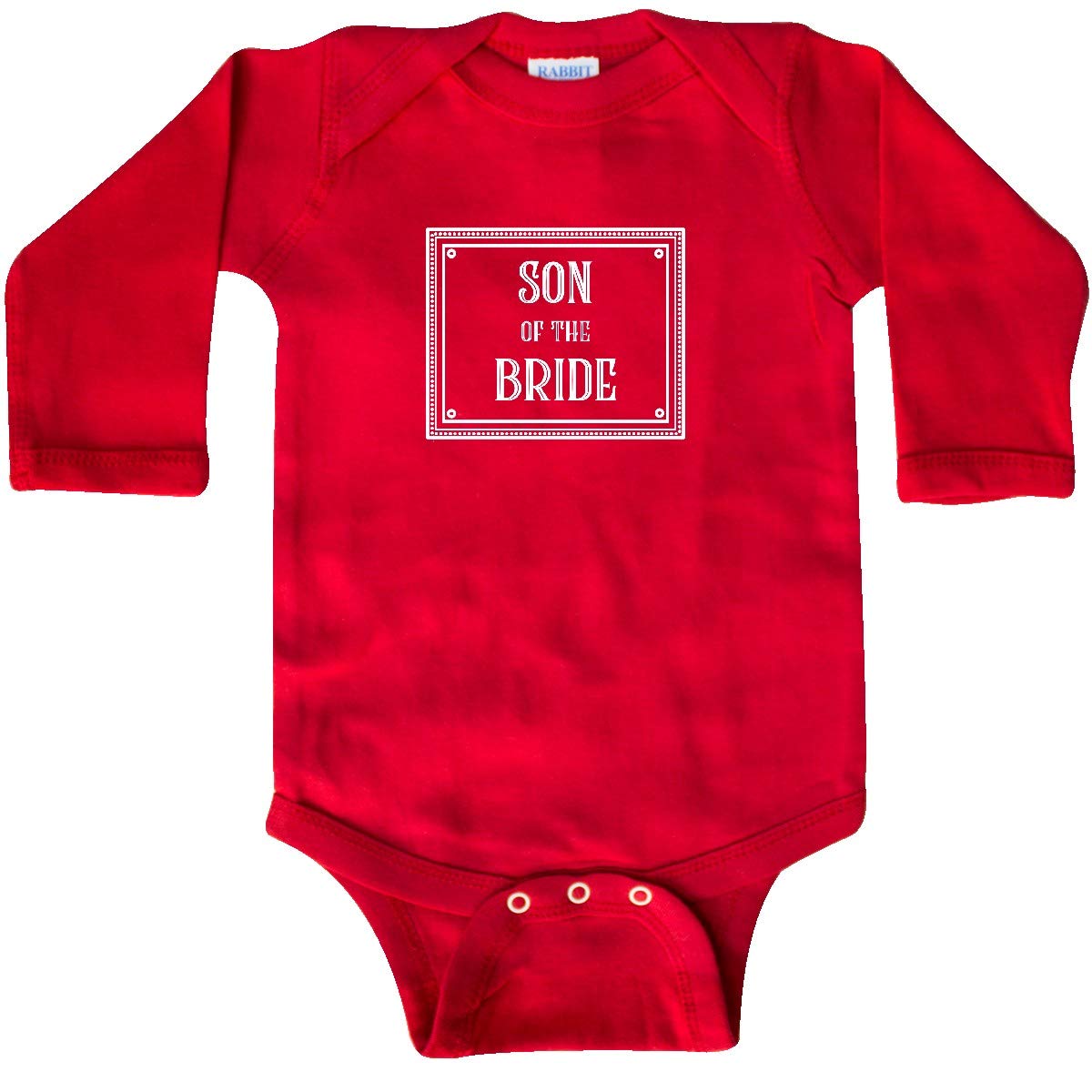 Inktastic Son of The Bride in White Long Sleeve Creeper - Comfortable Baby Bodysuit for Weddings, Family Photos & Special Occasions