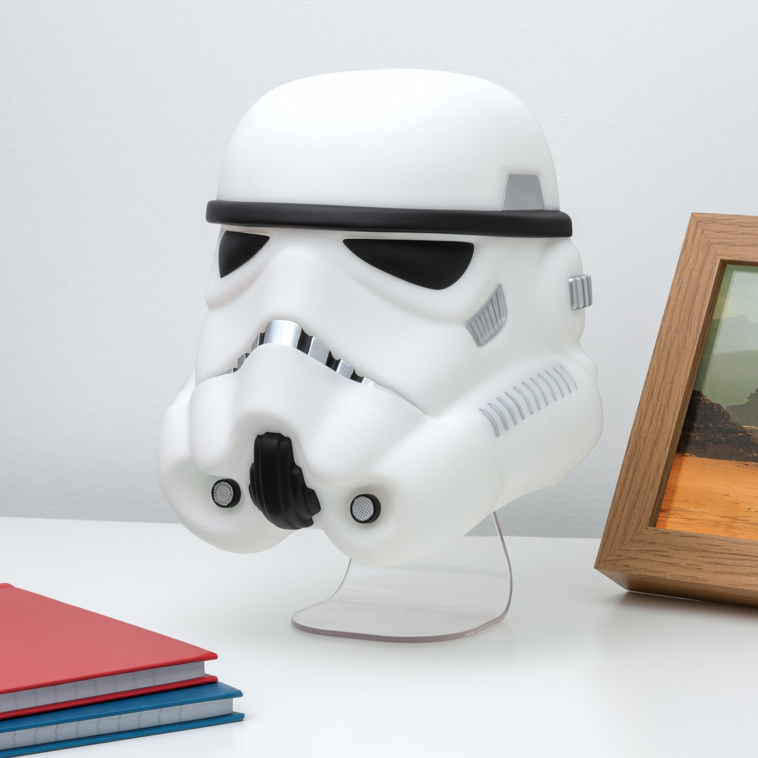 **Star Wars Stormtrooper Mask LED Desk Lamp - Officially Licensed Disney Merchandise | USB & Battery Powered | Wall Mountable | Novelty Gift for Fans | Perfect for Bedroom, Office & Movie Nights**