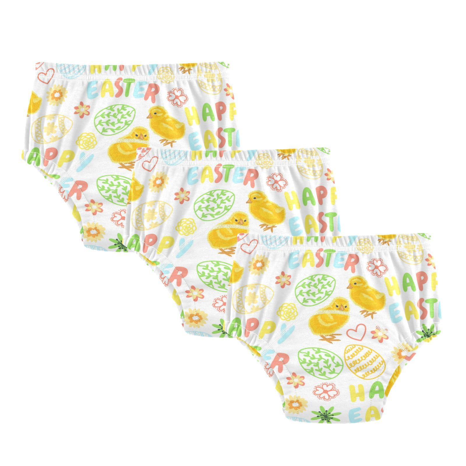 J JOYSAY Easter Egg Chick Potty Training Pants - Unisex Toddler Training Underwear 3 Pack (2T-5T) | Soft & Absorbent for Daycare & Home Use | Easter Themed Baby Gift