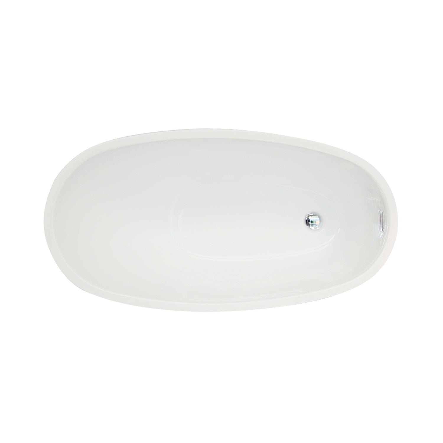 Aqua Eden 48 Inch Acrylic Oval Freestanding Bathtub - Glossy White Slipper Tub with Drain | Modern Soaking Tub for Spa-Like Relaxation in Master Bathroom