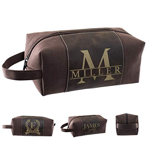 **Personalized Toiletry Bag for Men - 12 Stylish Designs | Waterproof Canvas Dopp Kit for Shaving & Travel | Perfect Dad Gift & Men's Bathroom Organizer | Ideal for Camping, Gym & Business Trips**