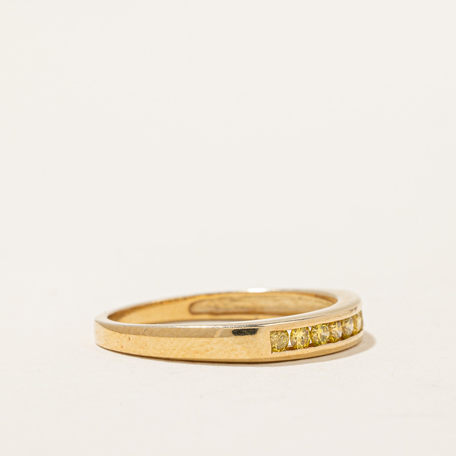 Exquisite Channel Set Treated Yellow Diamond Ring | 0.22ctw | Size 6 | Perfect for Engagement, Anniversary & Special Occasion Gifts