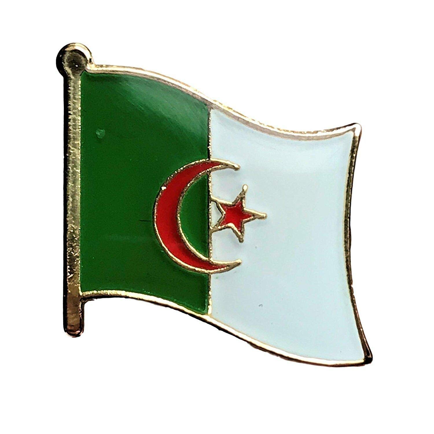 12 Pack Algeria Country Flag Lapel Pins for Bike Hats & Motorcycle Gear - Durable Studs for Clothing & Accessories - Perfect for Biker Enthusiasts, Hat Decor & Patriotic Fashion