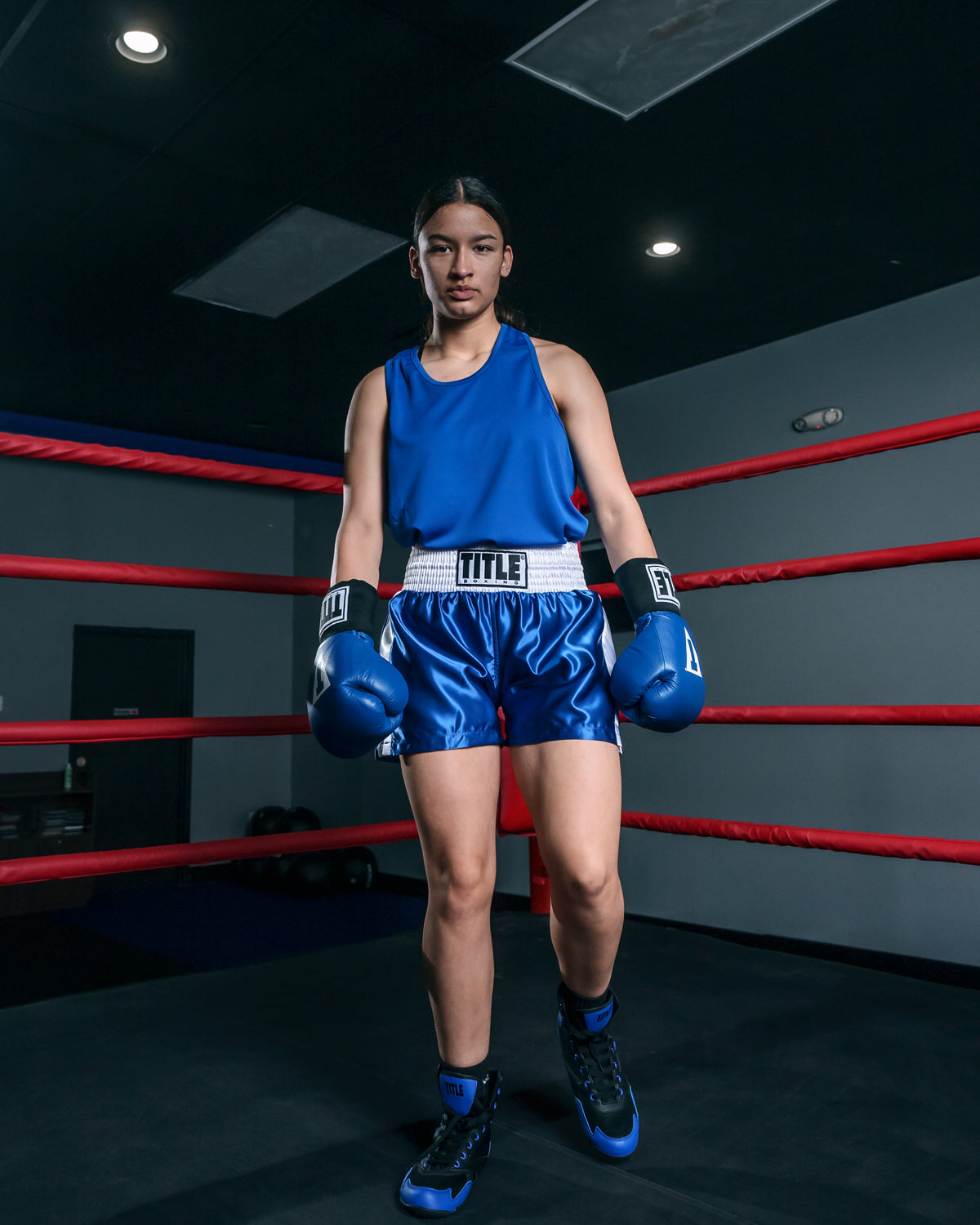 TITLE Boxing Professional Women’s Satin Striped Boxing Shorts - High Performance Training & Competition Apparel for Female Boxers