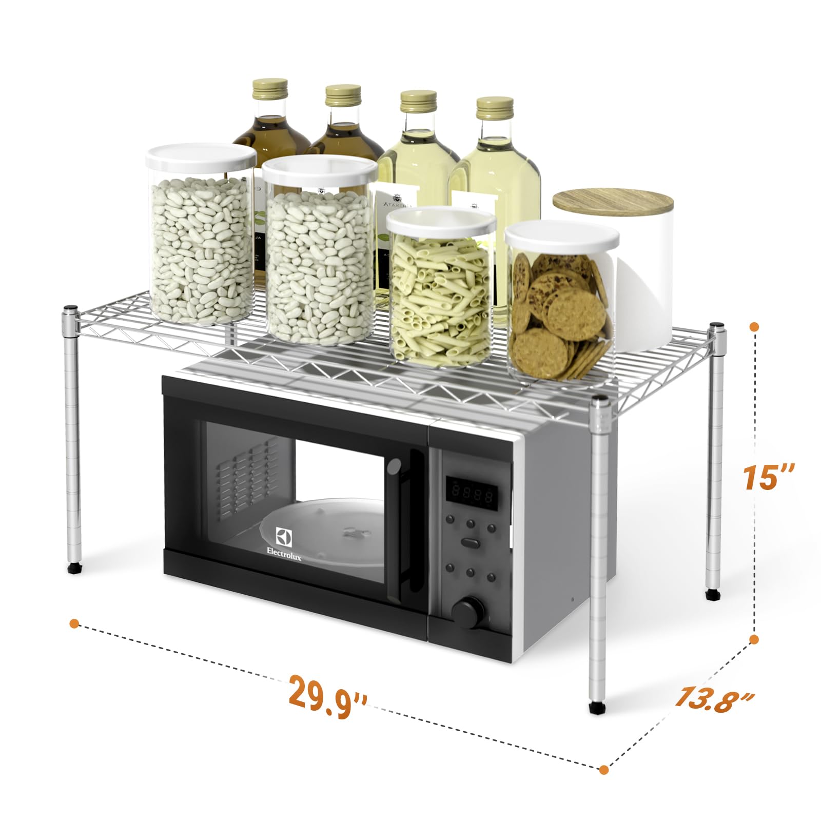 Simple Deluxe 1-Tier Chrome Steel Wire Shelf Organizer - 29.92
