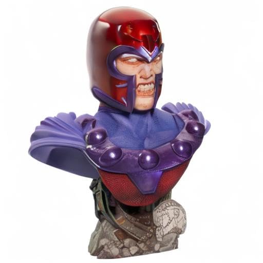 Diamond Select Toys Legends in 3D: Magneto 1:2 Scale Bust - Premium Collectible for Marvel Fans & Home Display