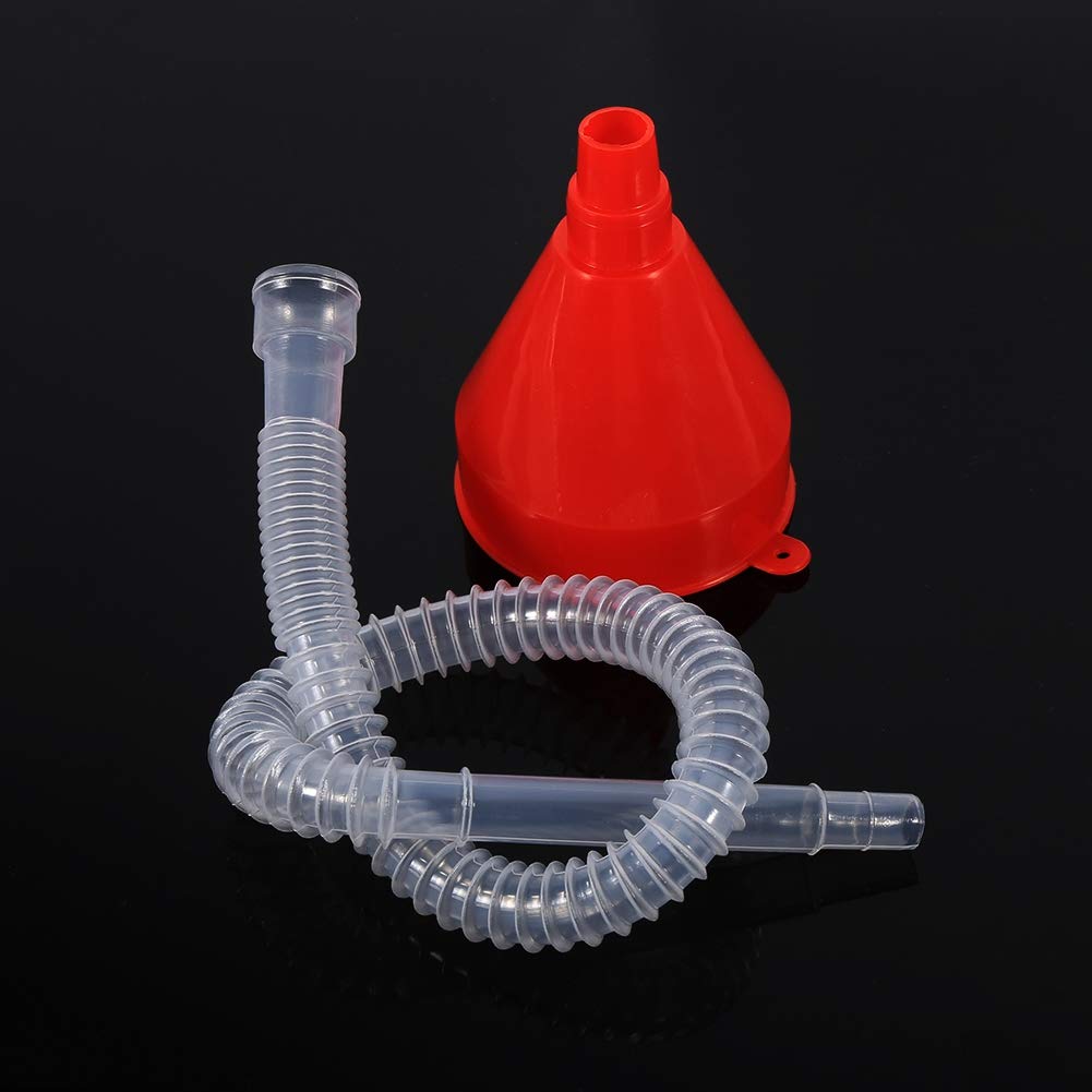 Universal Plastic Funnel with Flexible Hose - Car Oil Filling Tool for Gasoline, Diesel & Fluids - Perfect for Automotive Maintenance, DIY Projects & Pet Care