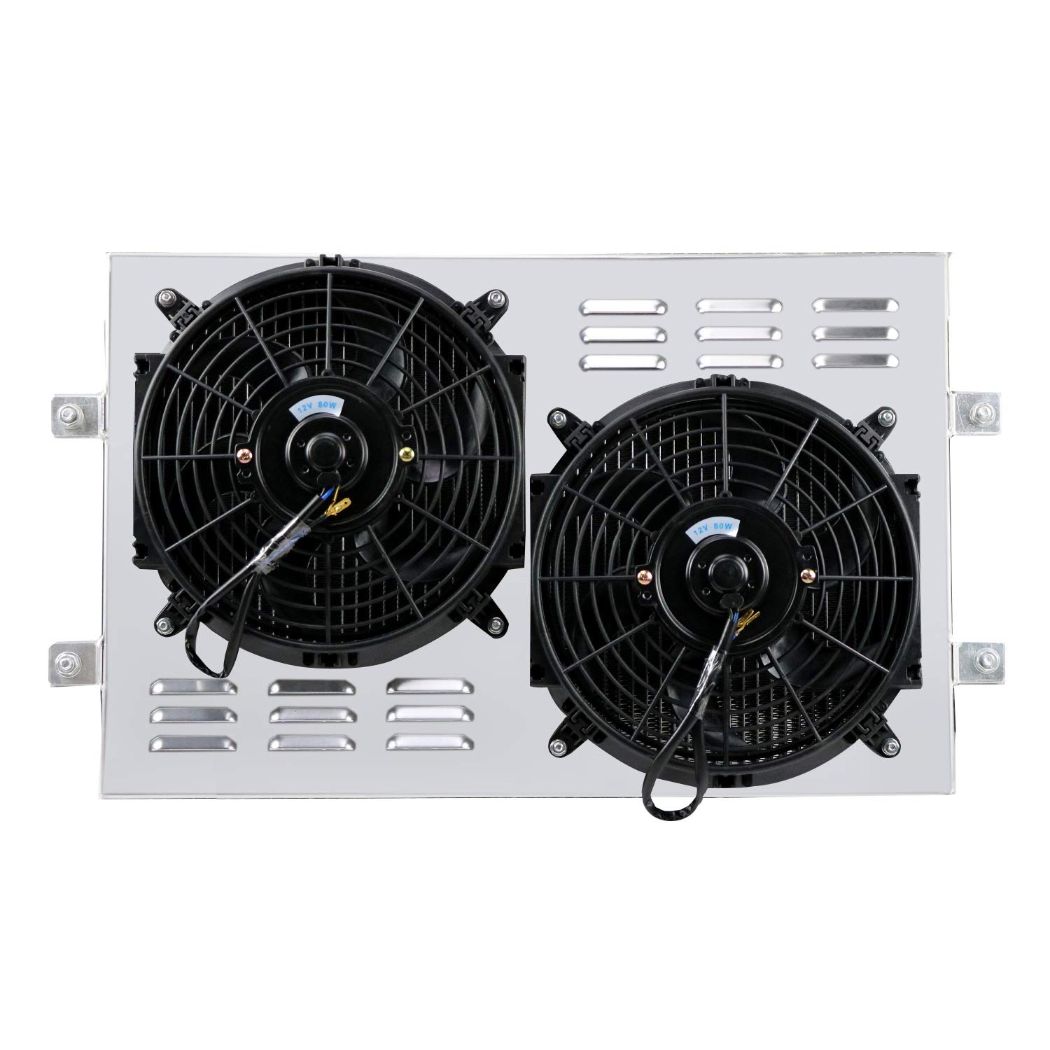 High-Performance CoolingCare Aluminum Radiator Shroud with Dual 10-Inch Fans for Jeep Scrambler CJ5 CJ6 CJ7 3.8L-5.0L (1972-1983 Models) - Perfect for Off-Roading & Engine Cooling