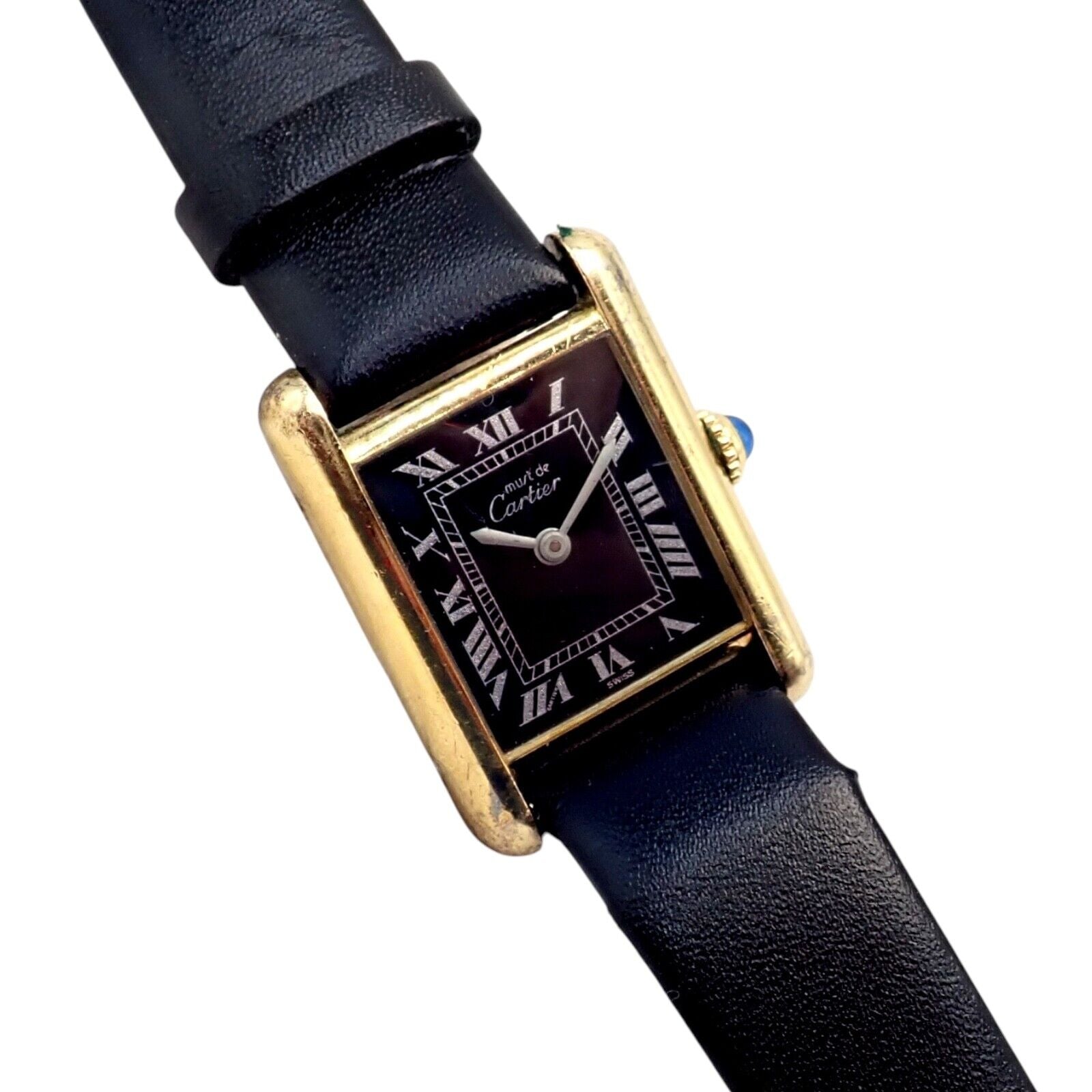 Authentic Cartier Must De Silver 925 Argent Vermeil Manual Wind Watch for Men - Luxury Vintage Timepiece for Formal Events & Business Occasions