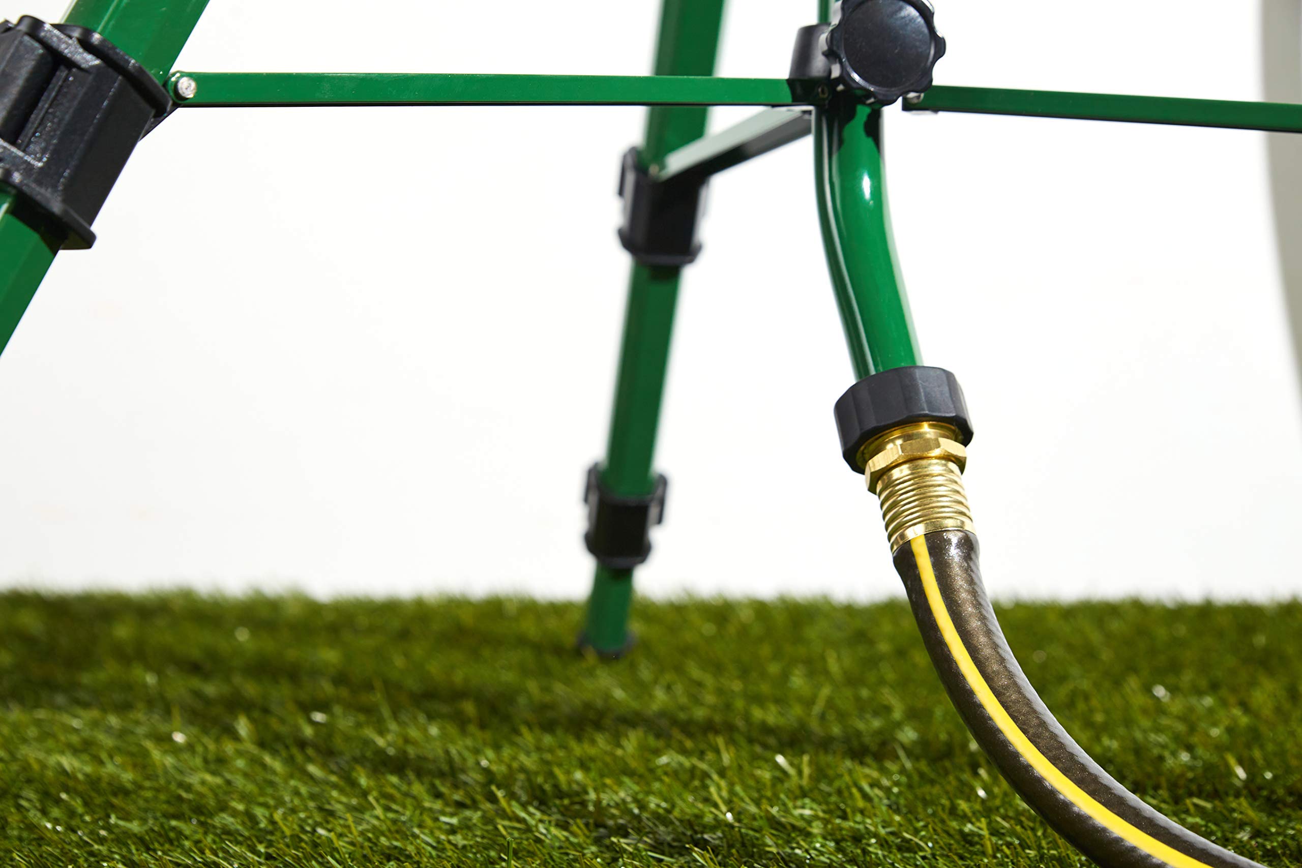 4-Pack Orbit 58308Z Brass Impact Sprinklers on Tripod Base - Heavy Duty Green Lawn Sprinklers for Large Yard Irrigation, Garden Watering & Farm Use