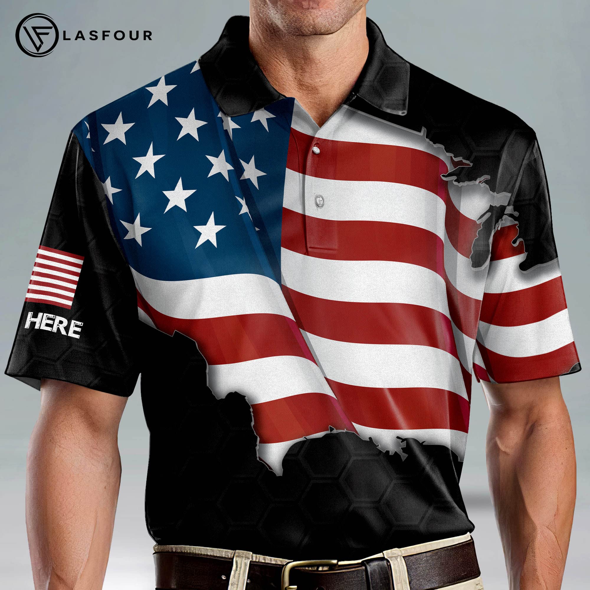 LASFOUR Personalized Skull Golf Shirts for Men - Dry Fit Lightweight Short Sleeve Polo Shirt - Breathable Moisture Wicking Golf Apparel - Perfect for Golf Tournaments, Casual Wear & Outdoor Activities