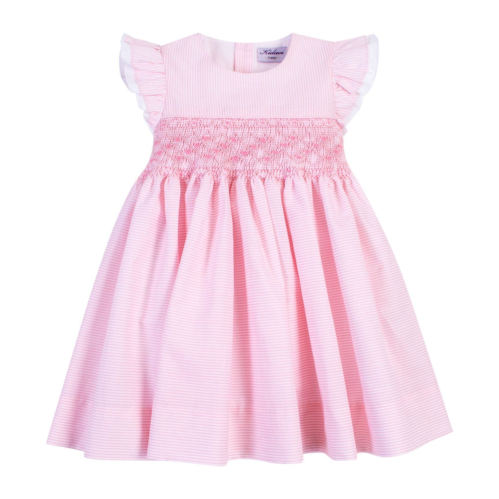 Maeva Women's Pink Striped Smocked Dress - Floral Summer Casual Sundress for Beach, Vacation & Outdoor Parties