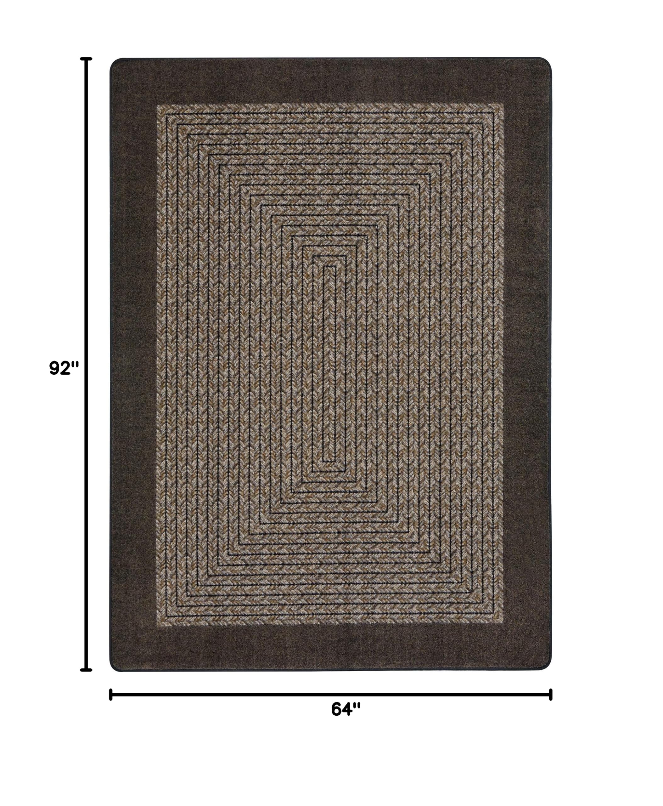 Joy Carpets Like Home Chocolate Brown Area Rug 5'4