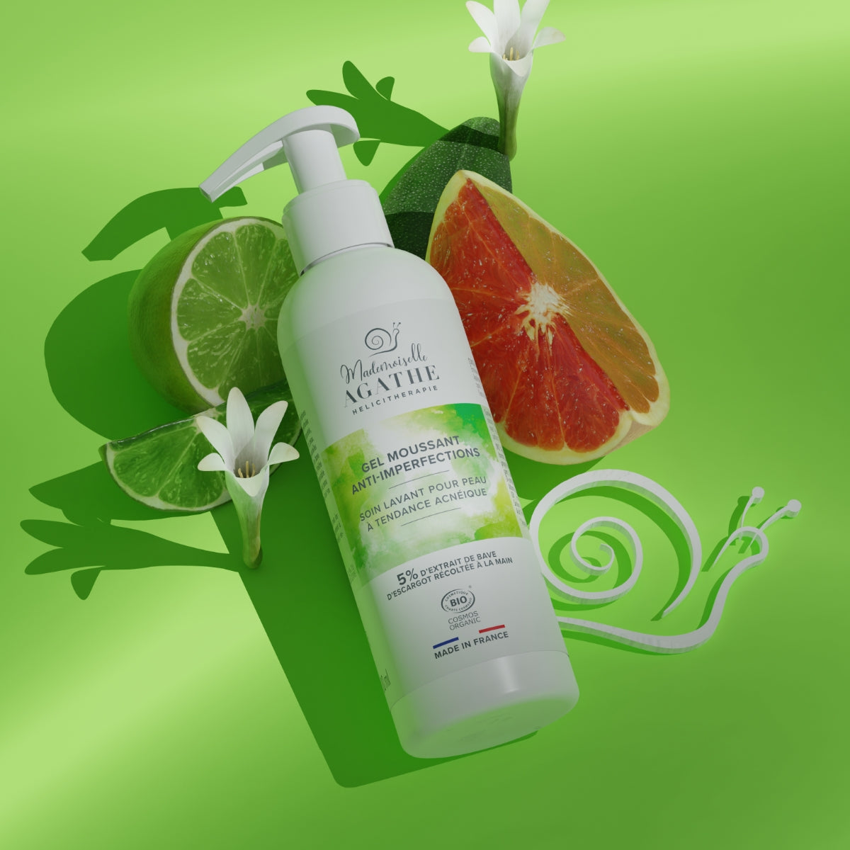 Organic Foaming Gel Cleanser - Certified Cleansing & Purifying Face Wash for Acne-Prone & Sensitive Skin | Daily Skincare Routine & Makeup Removal