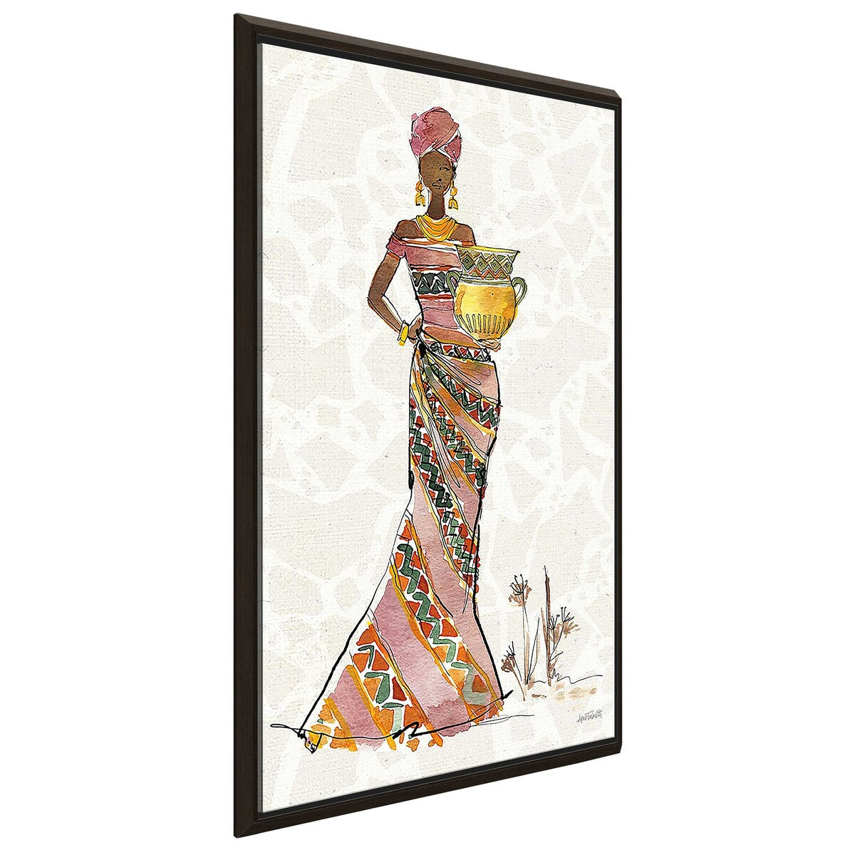 African Flair X Print Floating Canvas Wall Art - Handmade Tribal Decor for Living Room, Bedroom & Office