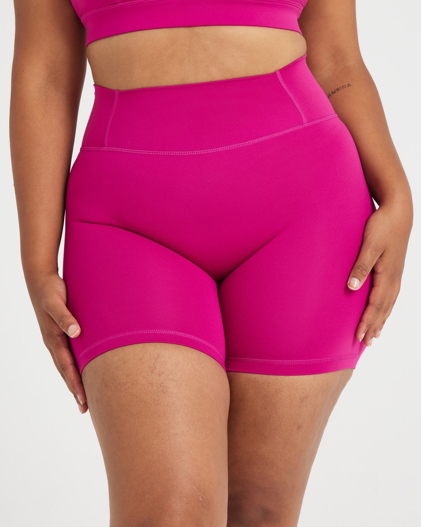 Timeless Women's High Waisted Fuchsia Shorts - Comfortable & Stylish for Summer, Workout, and Casual Wear