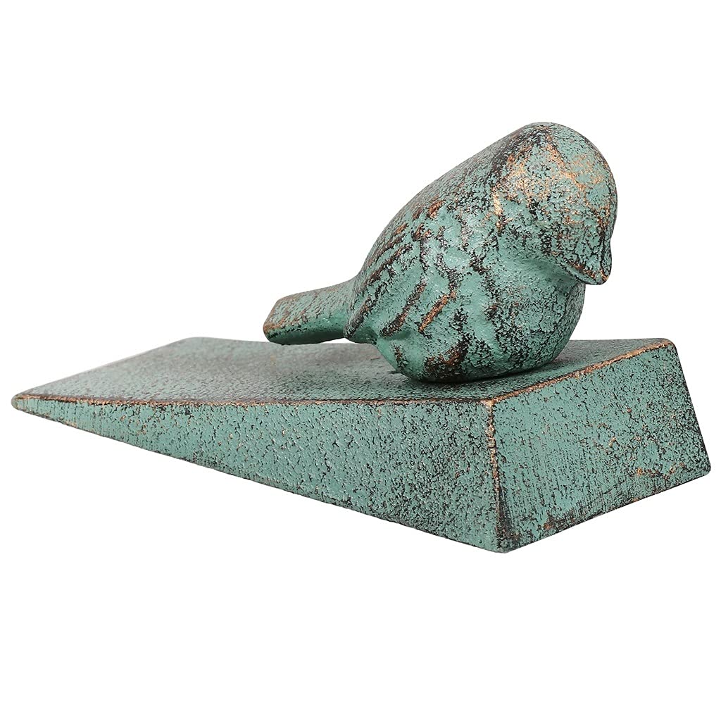 Vintage Cast Iron Door Stop - Heavy Duty Non-Slip Door Wedge Stopper for Home & Office - Decorative Bird Shaped Door Holder - Perfect for Hardwood Floors, Sliding Doors & Draft Protection