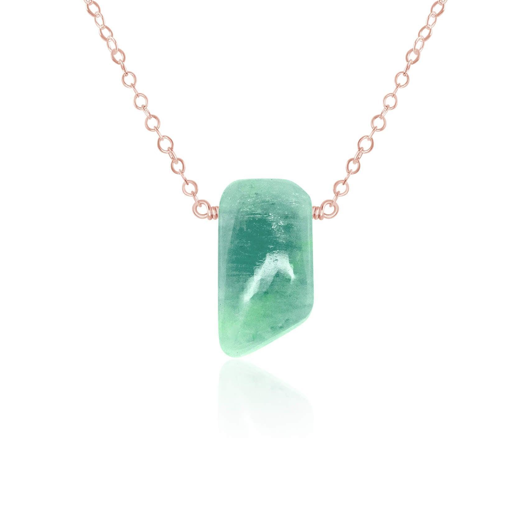 Natural Amazonite Crystal Slab Necklace - Smooth Green Gemstone Jewelry for Women | Healing Stone Pendant for Meditation, Energy Balance & Spiritual Gifts
