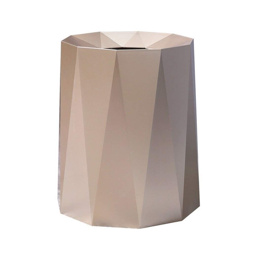 Lxrzls 12L Indoor Trash Can - Plastic Waste Bin for Kitchen, Bathroom & Office - Rose Gold Garbage Can with Creative Design - Perfect for Home, Office & Dorm Room Organization