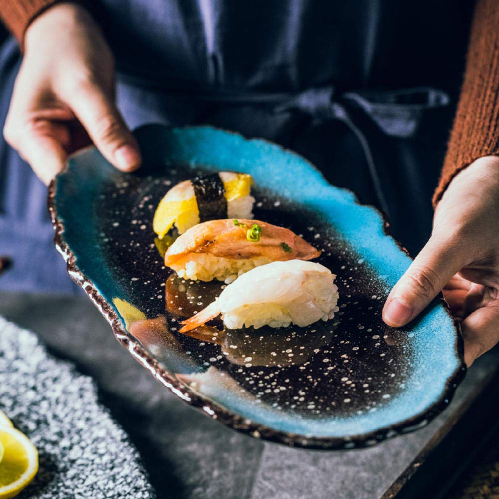 Premium Oval Ceramic Dinner Plate - Large Fish & Dumpling Serving Dish for Restaurants, Hotels & Home Dining - Durable & Stylish for Western Cuisine, Family Gatherings & Special Occasions