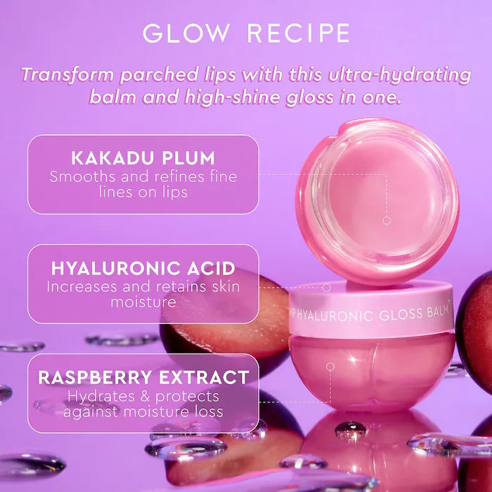 Plum Plump Hyaluronic Acid Lip Gloss - Hydrating & Plumping Lip Balm by Glow Recipe | Perfect for Dry Lips & Everyday Glam Makeup