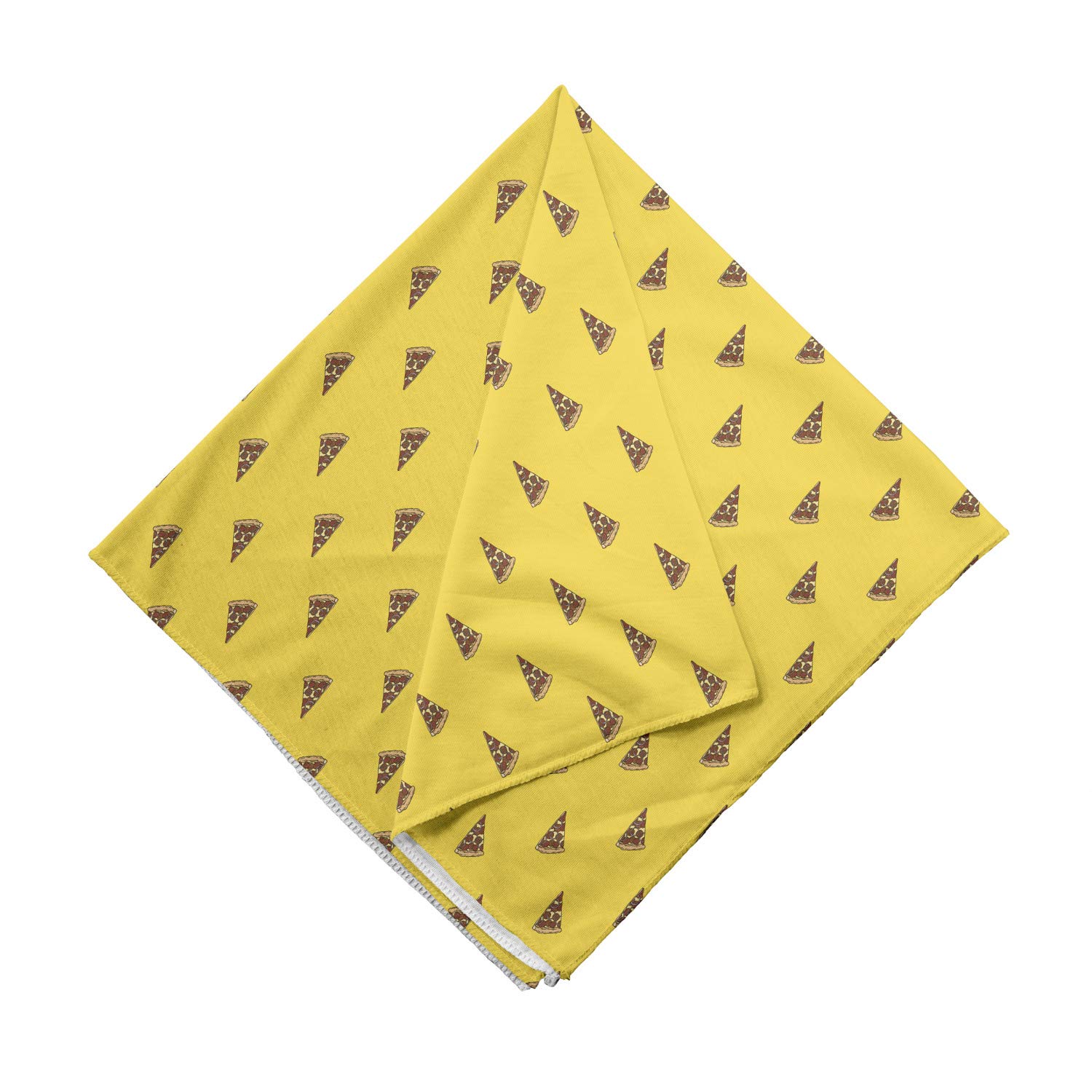 Ambesonne Italy Bandana - Pepperoni Pizza Slices Art Design | Unisex Head & Neck Scarf for Men & Women | Perfect for Pizza Lovers, Italian Theme Parties & Casual Wear