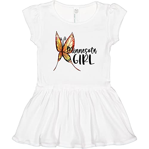 Inktastic Minnesota Girl Butterfly Toddler Dress - Cute Floral Print Baby Girl Outfit for Casual Wear, Parties & Special Occasions