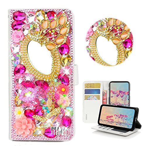 Pink, Girls Mirror Peacock Pendant Flowers