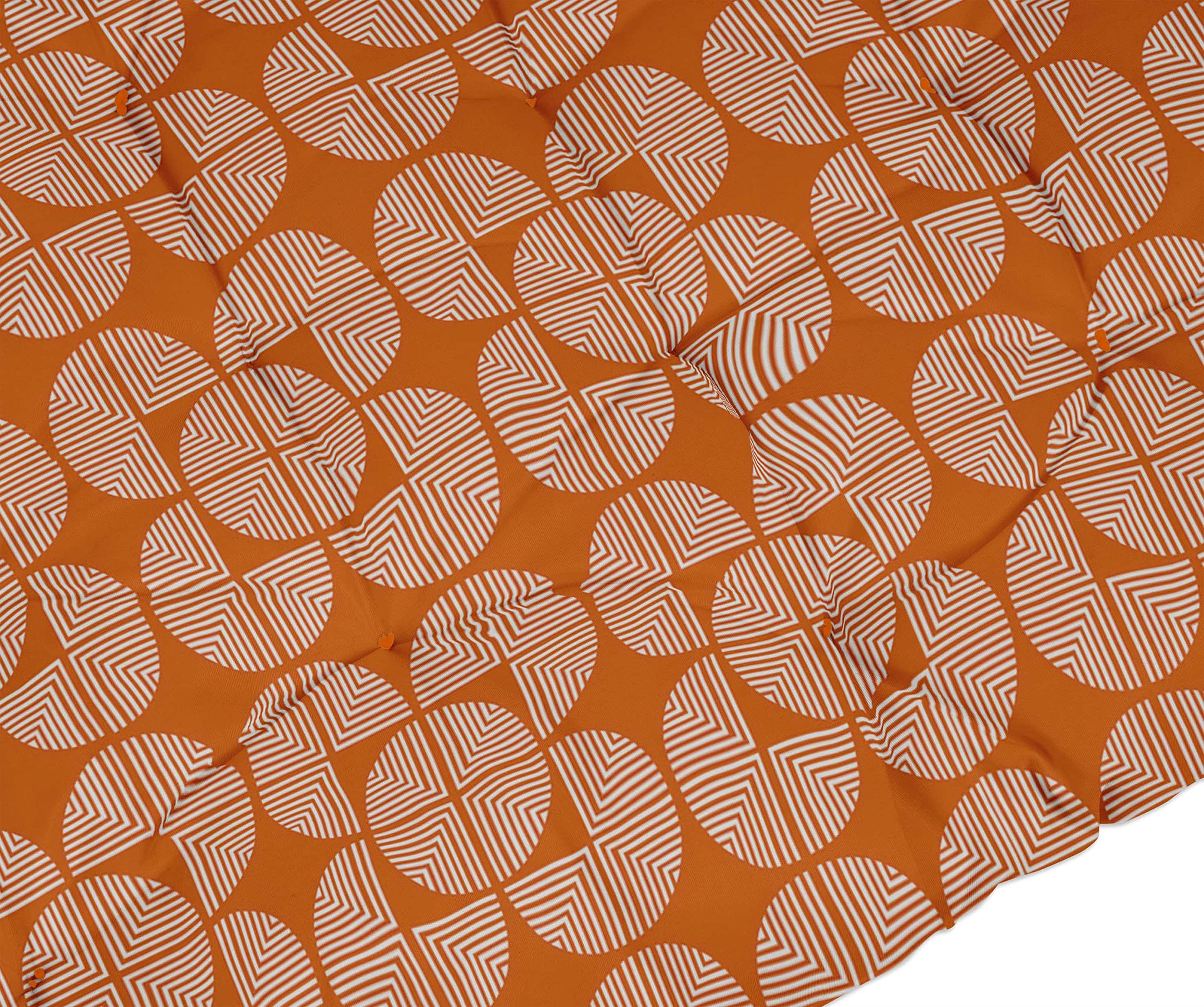 Quilted Thick Padded Seat Cushion for Rocking Chair, Sofa & Recliner - 74 x 23 Inches Orange with Secure Ties - Perfect for Outdoor Garden, Terrace & Bench Use
