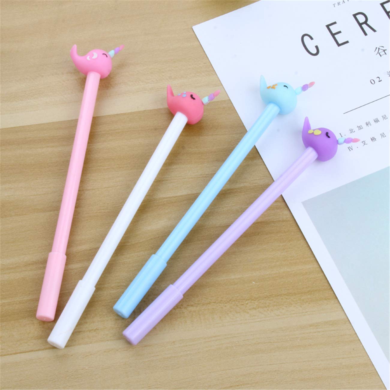 Unicorn & Whale Shaped Rollerball Pens - 6 Pack Gel Ink Ballpoint Pens for Smooth Writing - Perfect for School, Office, Business & Gift Giving - Fun Stationery for Kids & Adults